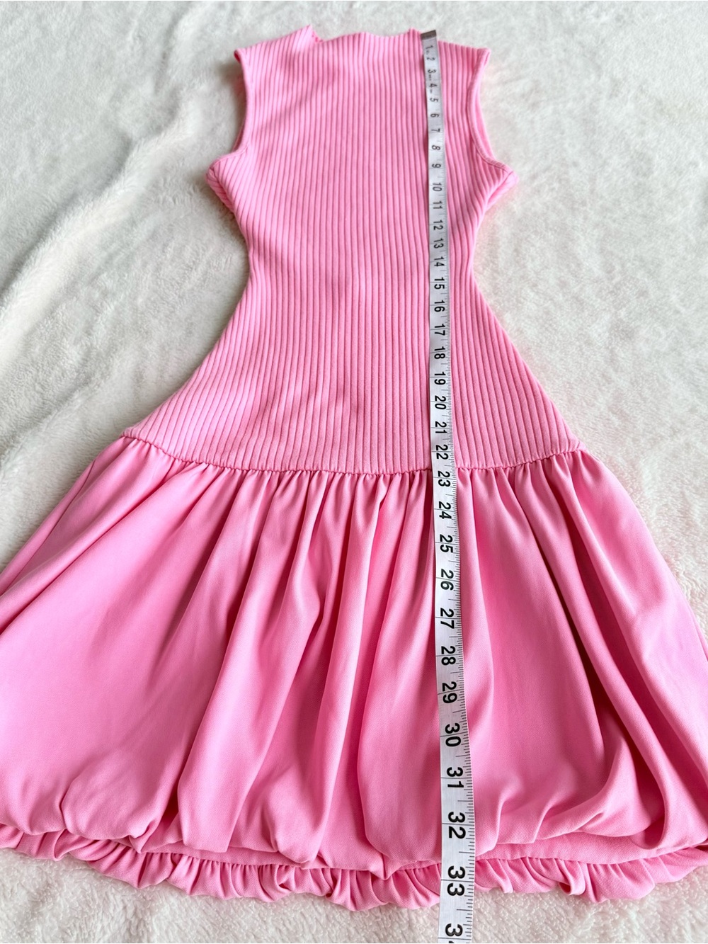 Zara Pink Halter Fit & Flare Ribbed Mini Dress S - Picture 4 of 10